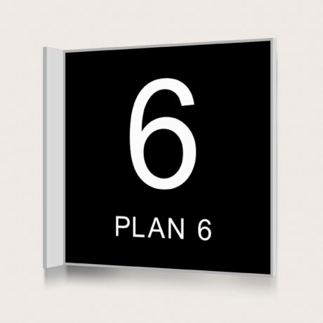 Flaggskylt Plan 6 Svart 150 x 150 mm