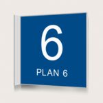 Flaggskylt Plan 6 Blå 150 x 150 mm