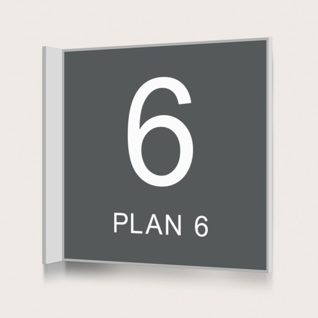 Flaggskylt Plan 6 Charcoal 150 x 150 mm