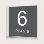 Flaggskylt Plan 6 Charcoal 150 x 150 mm
