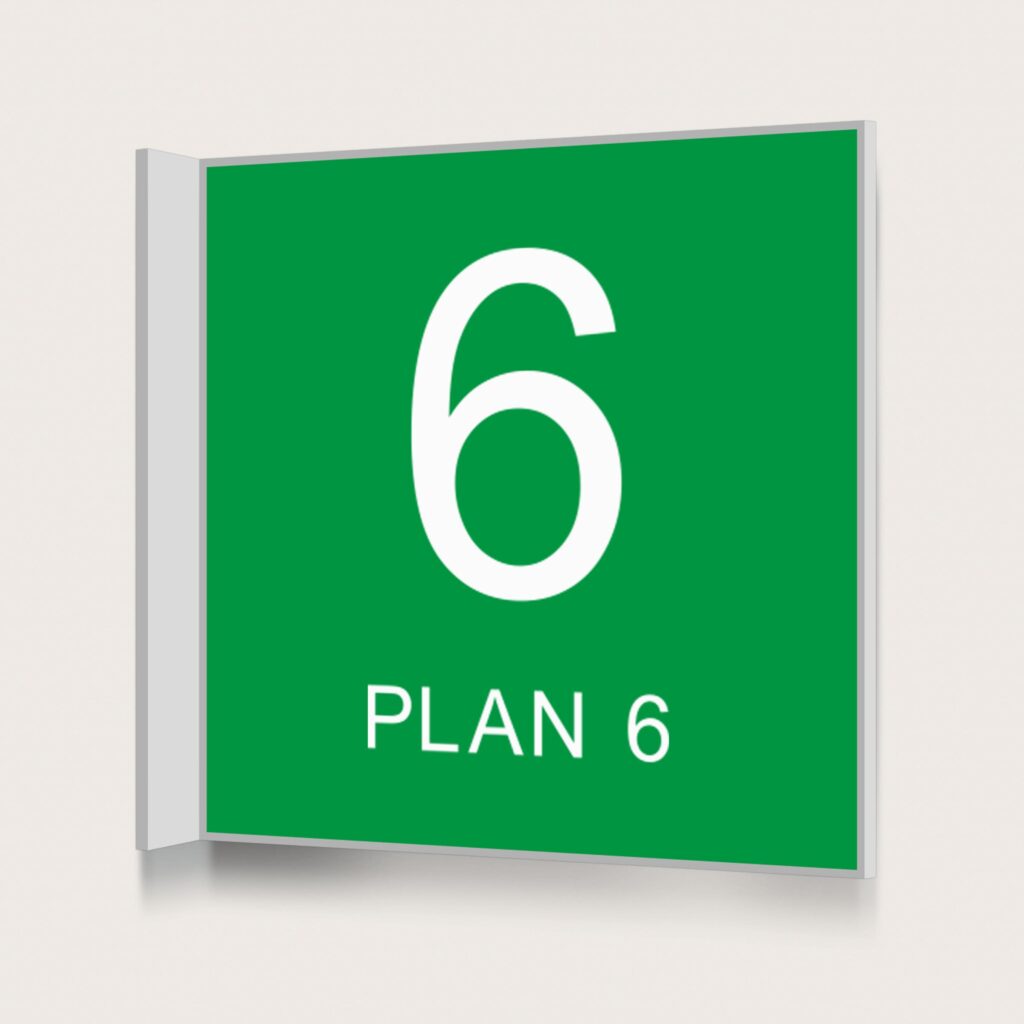 Flaggskylt Plan 6 Grön 150 x 150 mm
