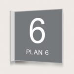Flaggskylt Plan 6 Grå 150 x 150 mm