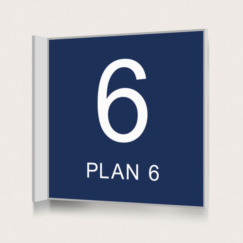 Flaggskylt Plan 6 Mörkblå 150 x 150 mm