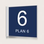 Flaggskylt Plan 6 Mörkblå 150 x 150 mm