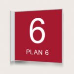Flaggskylt Plan 6 Röd 150 x 150 mm