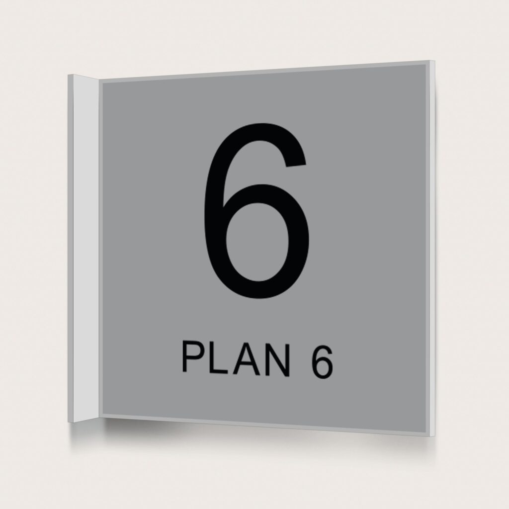 Flaggskylt Plan 6 Silver 150 x 150 mm