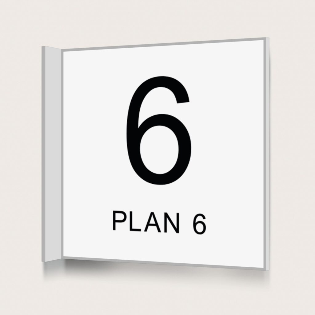 Flaggskylt Plan 6 Vit 150 x 150 mm