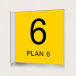 Flaggskylt Plan 6 Gul 150 x 150 mm