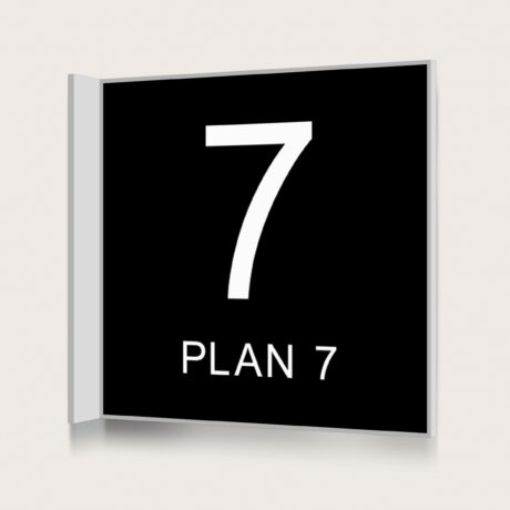 Flaggskylt Plan 7 Svart 150 x 150 mm