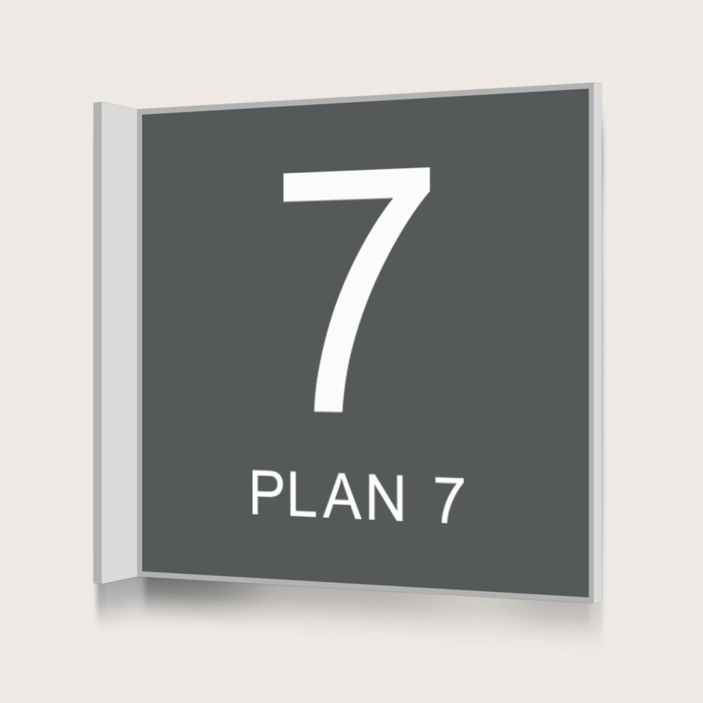 Flaggskylt Plan 7 Charcoal 150 x 150 mm