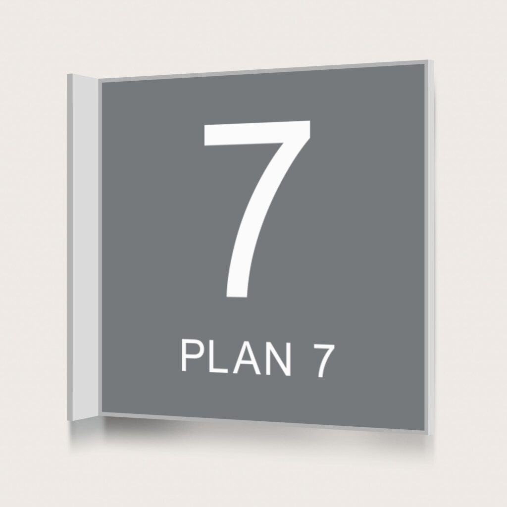 Flaggskylt Plan 7 Grå 150 x 150 mm