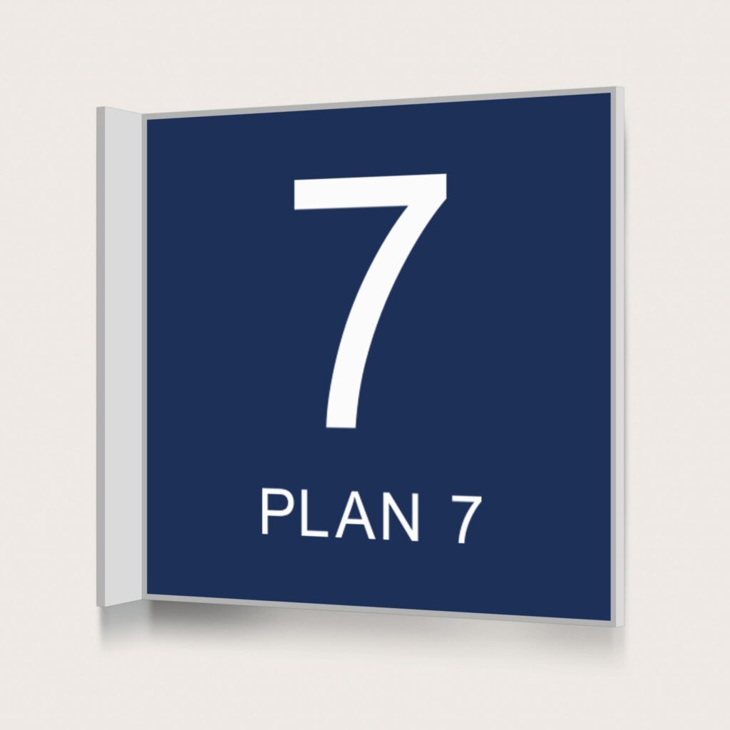 Flaggskylt Plan 7 Mörkblå 150 x 150 mm