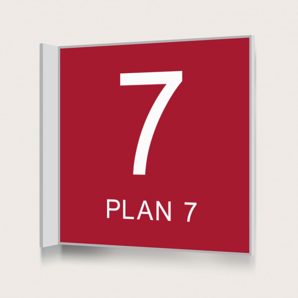 Flaggskylt Plan 7 Röd 150 x 150 mm