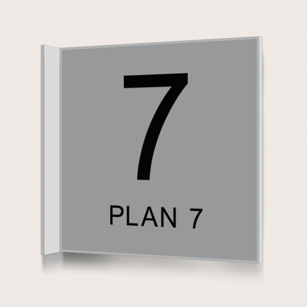 Flaggskylt Plan 7 Silver 150 x 150 mm