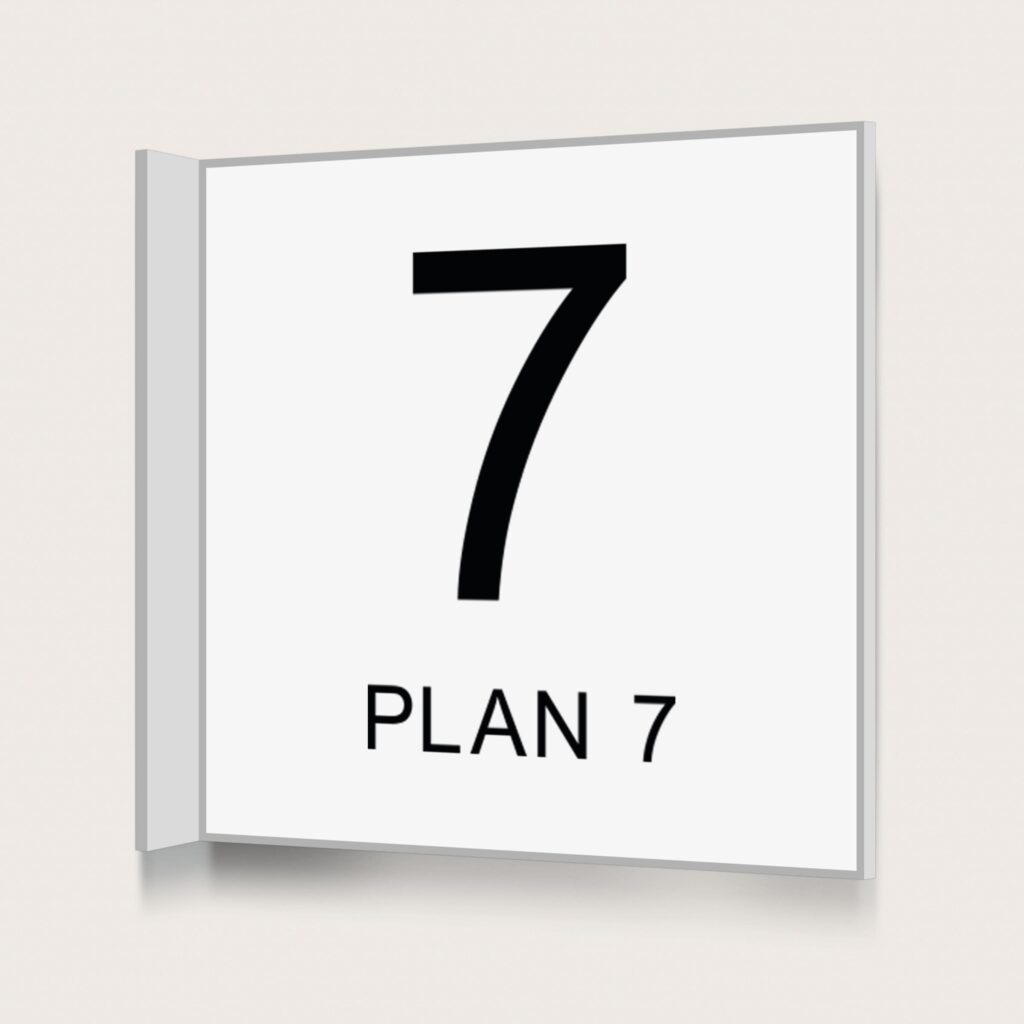 Flaggskylt Plan 7 Vit 150 x 150 mm