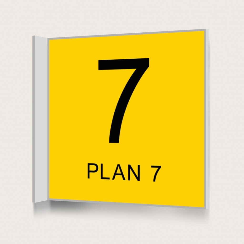 Flaggskylt Plan 7 Gul 150 x 150 mm