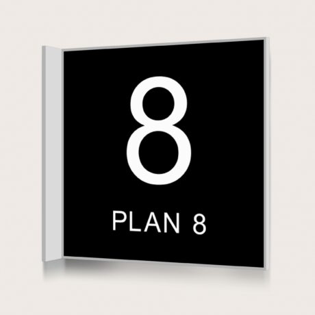 Flaggskylt Plan 8 Svart 150 x 150 mm