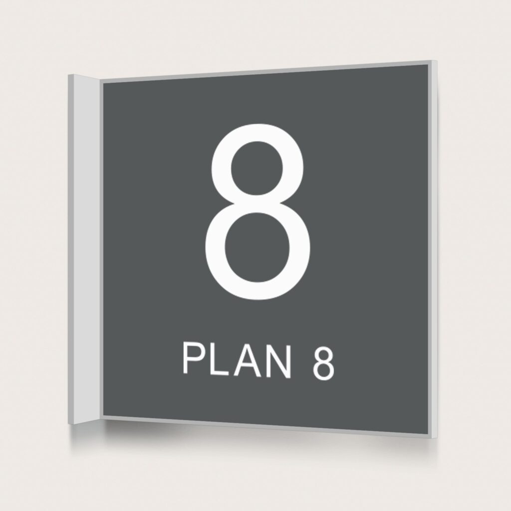 Flaggskylt Plan 8 Charcoal 150 x 150 mm