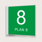 Flaggskylt Plan 8 Grön 150 x 150 mm
