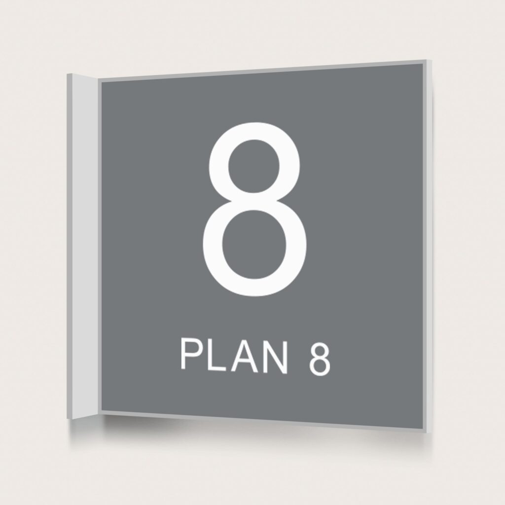 Flaggskylt Plan 8 Grå 150 x 150 mm