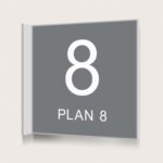 Flaggskylt Plan 8 Grå 150 x 150 mm