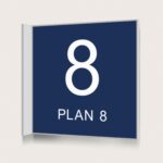 Flaggskylt Plan 8 Mörkblå 150 x 150 mm