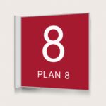 Flaggskylt Plan 8 Röd 150 x 150 mm