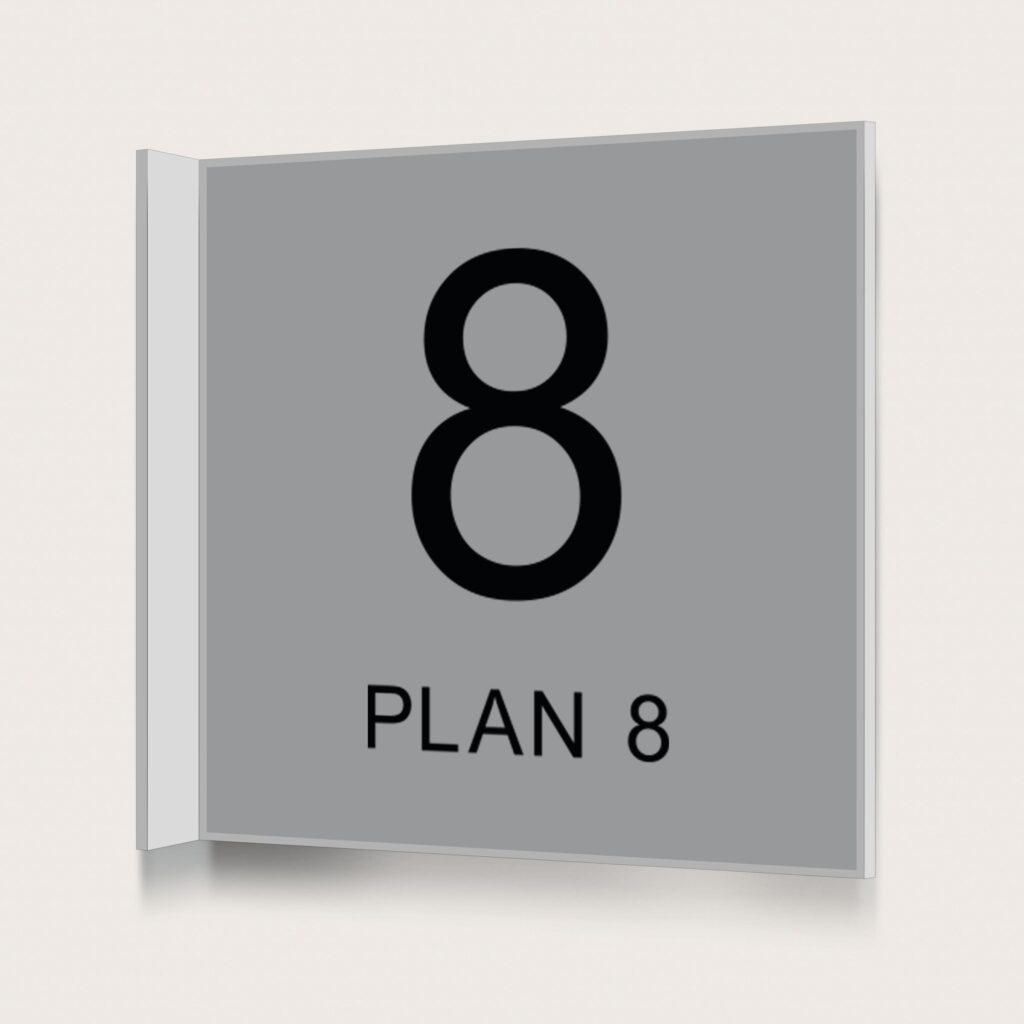 Flaggskylt Plan 8 Silver 150 x 150 mm