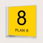 Flaggskylt Plan 8 Gul 150 x 150 mm