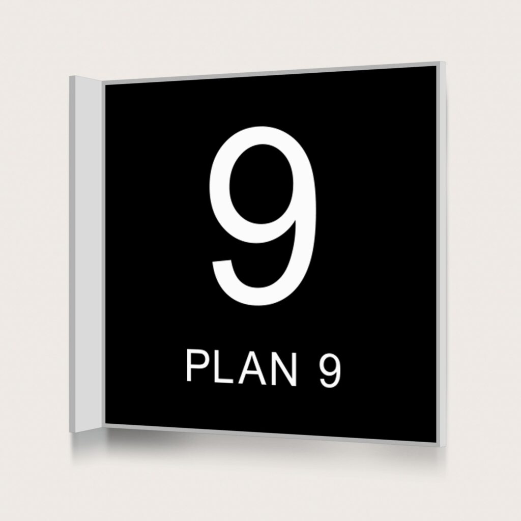 Flaggskylt Plan 9 Svart 150 x 150 mm