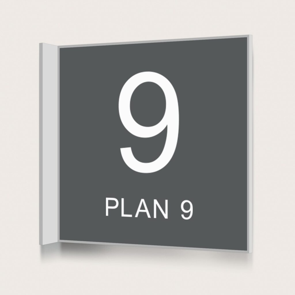 Flaggskylt Plan 9 Charcoal 150 x 150 mm
