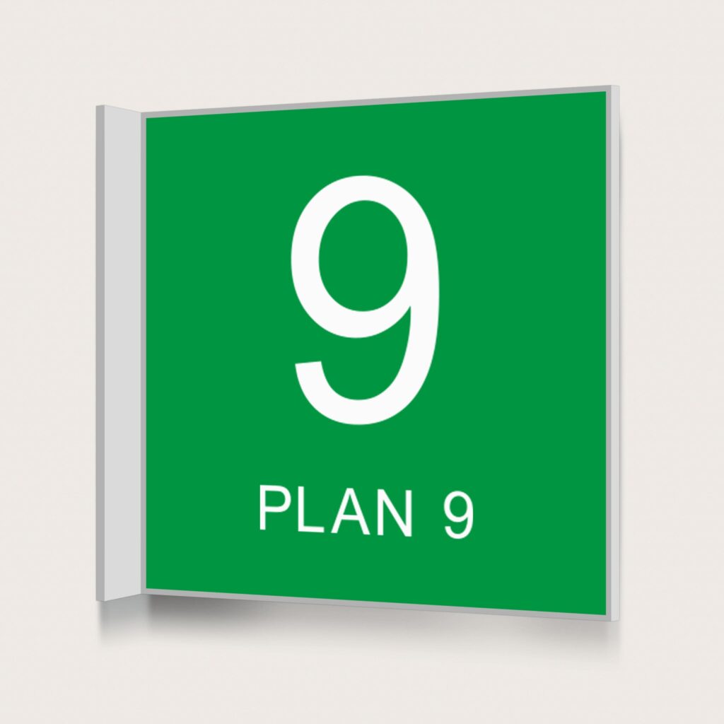 Flaggskylt Plan 9 Grön 150 x 150 mm