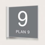 Flaggskylt Plan 9 Grå 150 x 150 mm