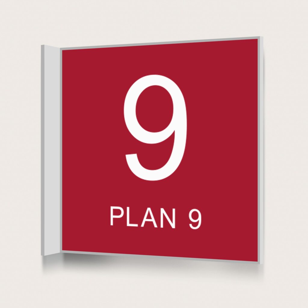 Flaggskylt Plan 9 Röd 150 x 150 mm