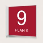 Flaggskylt Plan 9 Röd 150 x 150 mm