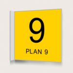Flaggskylt Plan 9 Gul 150 x 150 mm