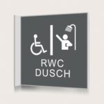 Flaggskylt RWC Dusch Charcoal 150 x 150 mm