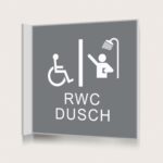 Flaggskylt RWC Dusch Grå 150 x 150 mm