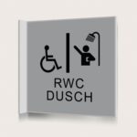 Flaggskylt RWC Dusch Silver 150 x 150 mm