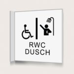 Flaggskylt RWC Dusch Vit 150 x 150 mm