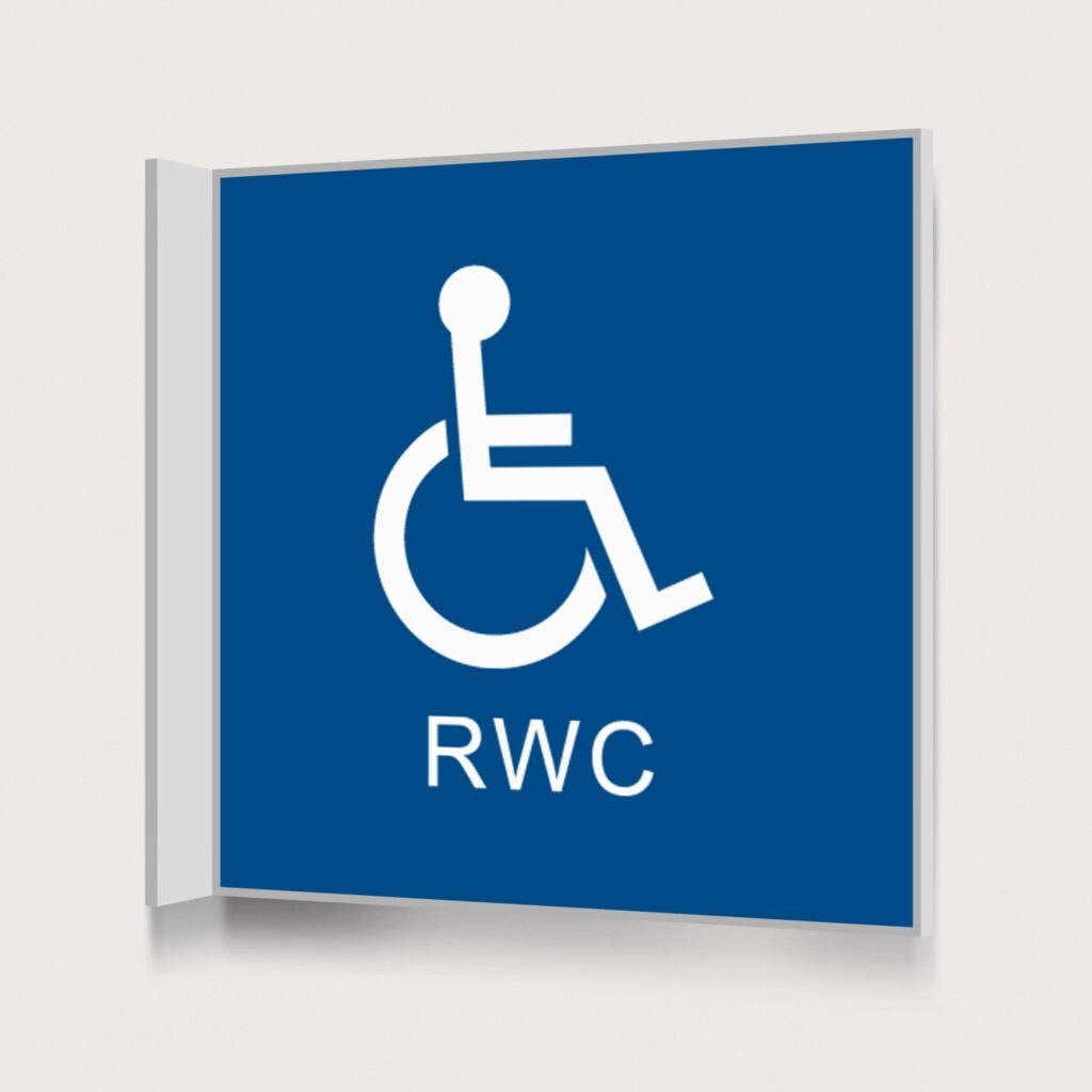 Flaggskylt RWC 2 Blå 150 x 150 mm