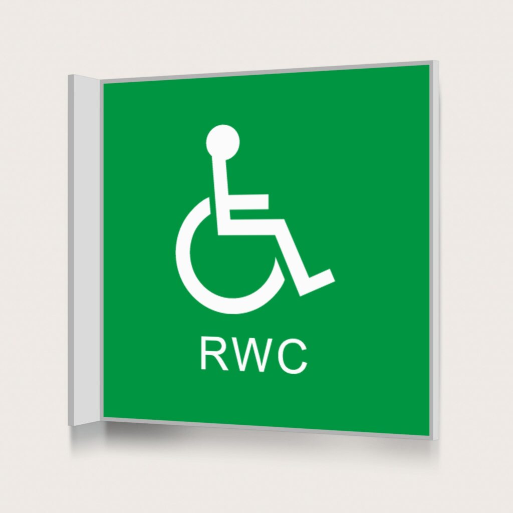 Flaggskylt RWC 2 Grön 150 x 150 mm