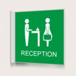 Flaggskylt Reception Grön 150 x 150 mm