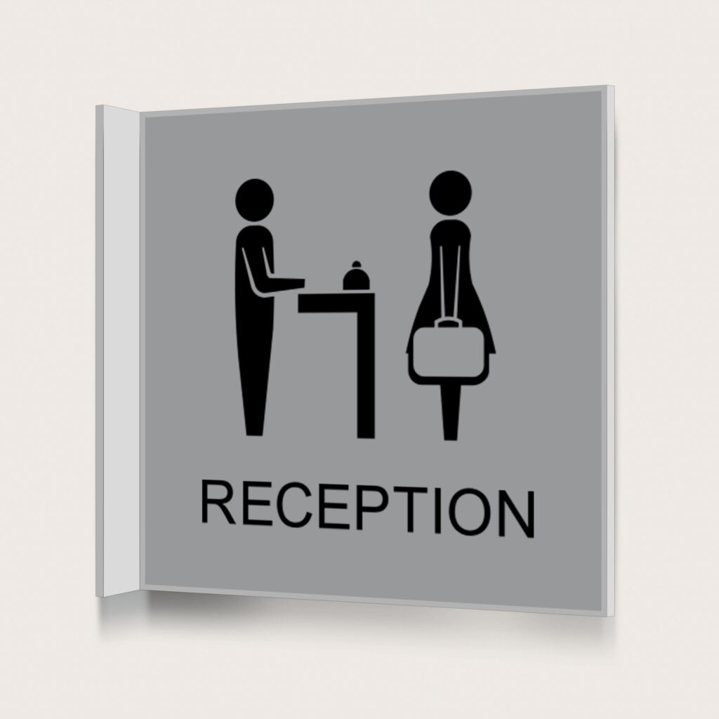 Flaggskylt Reception Silver 150 x 150 mm