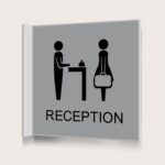 Flaggskylt Reception Silver 150 x 150 mm