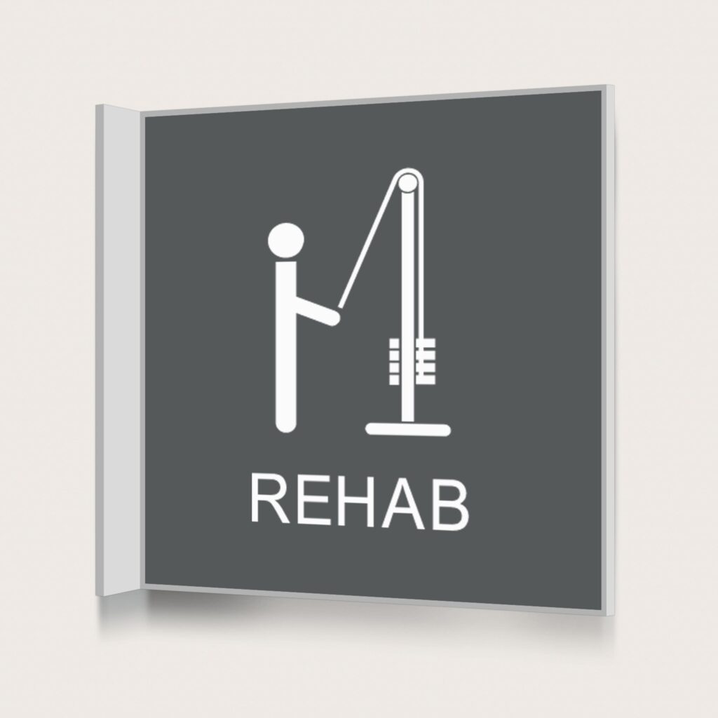 Flaggskylt Rehab Charcoal 150 x 150 mm