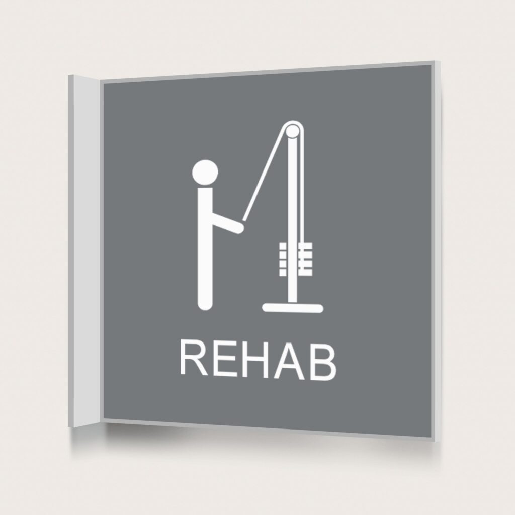 Flaggskylt Rehab Grå 150 x 150 mm