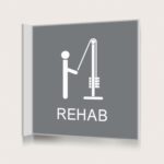 Flaggskylt Rehab Grå 150 x 150 mm