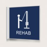 Flaggskylt Rehab Mörkblå 150 x 150 mm
