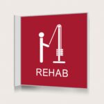 Flaggskylt Rehab Röd 150 x 150 mm